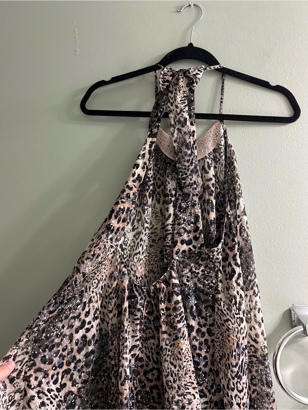 NWOT Victoria’s Secret Y2K animal print bedazzled tie back lingerie slip - Picture 5 of 11
